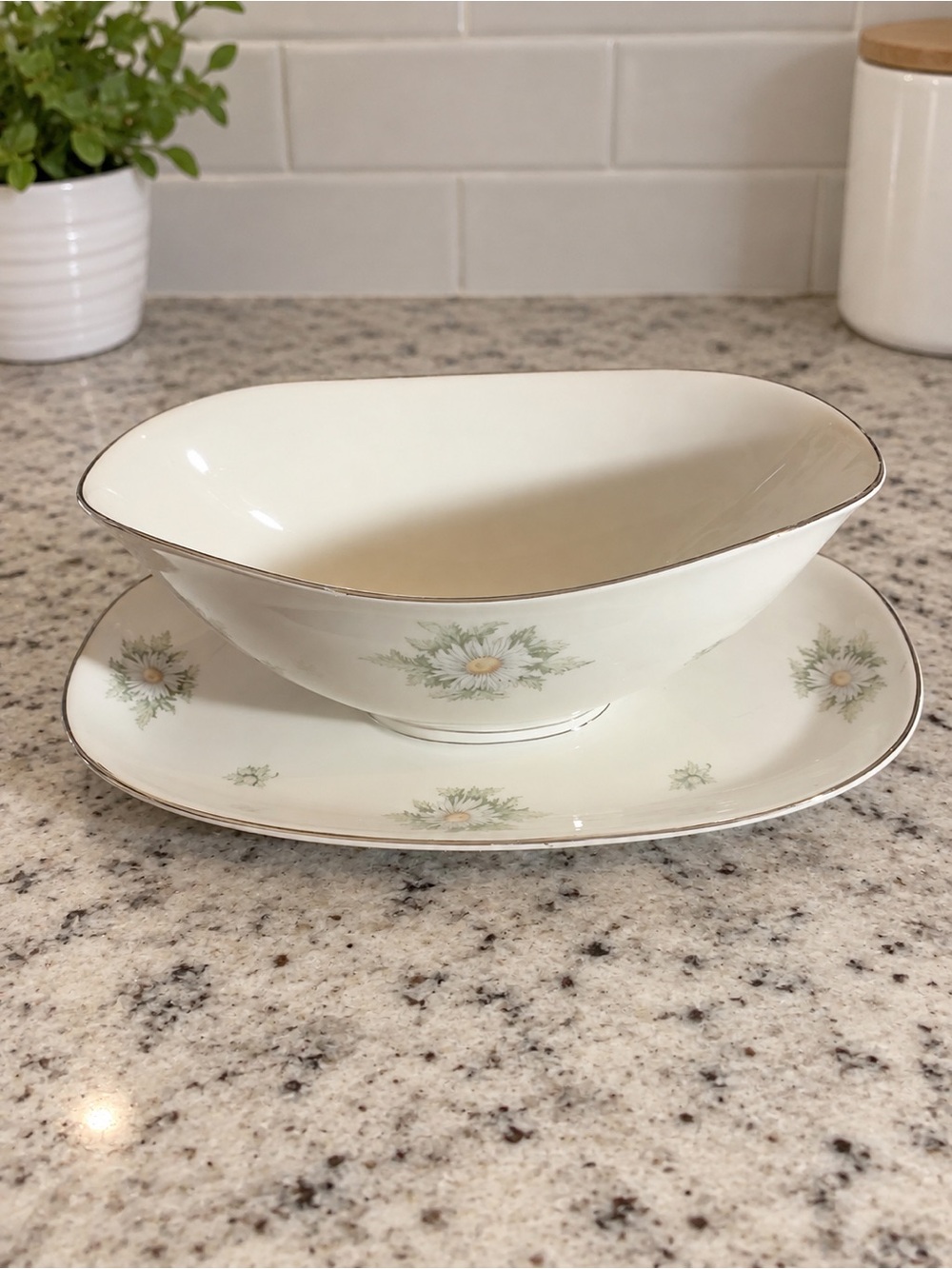 Vintage Franconia Silver Thistle Gravy Boat Bavaria Germany